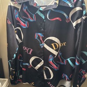 Dior Black Multicolor Graphic Shirt